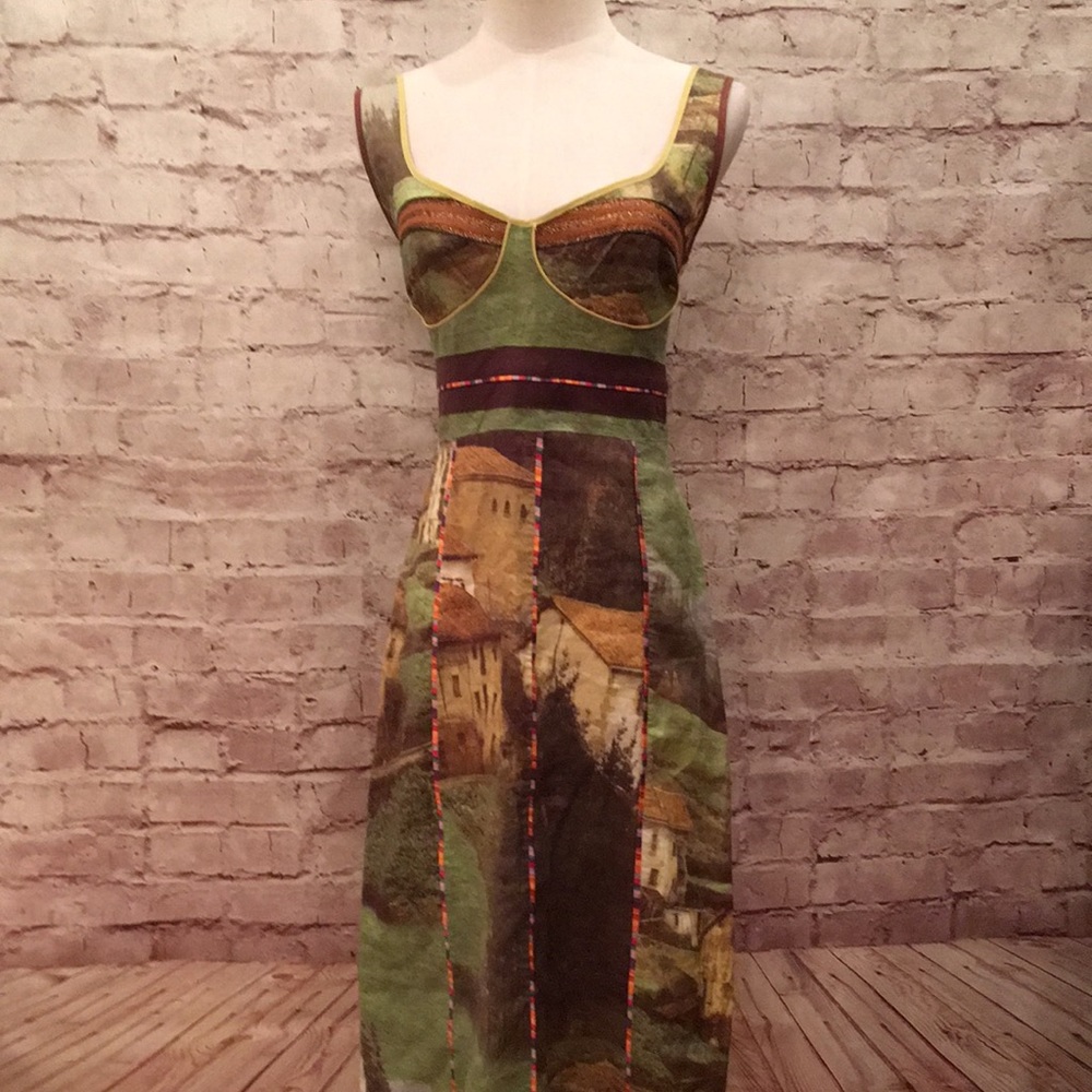 Jota Mas Ge Sleeveless A-Line Dress Graphic Piping